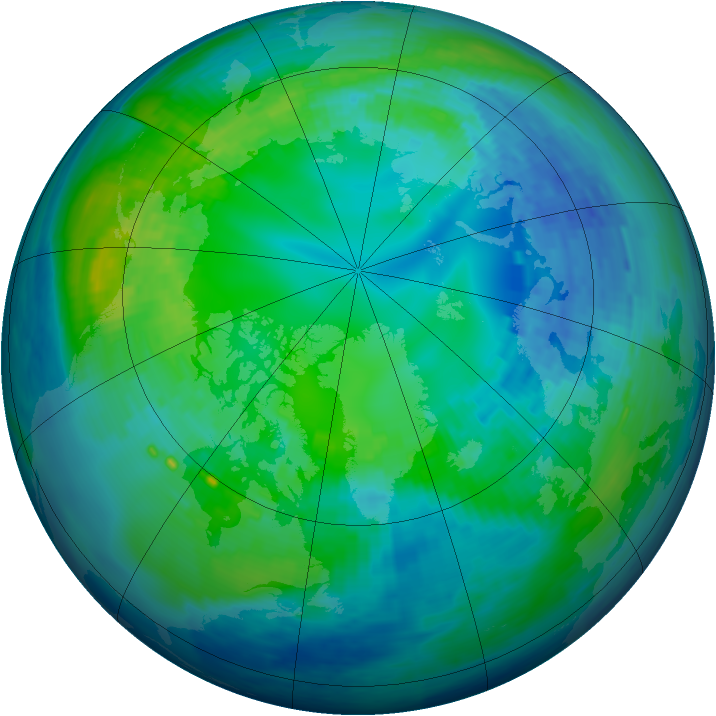 Arctic ozone map for 26 October 1994